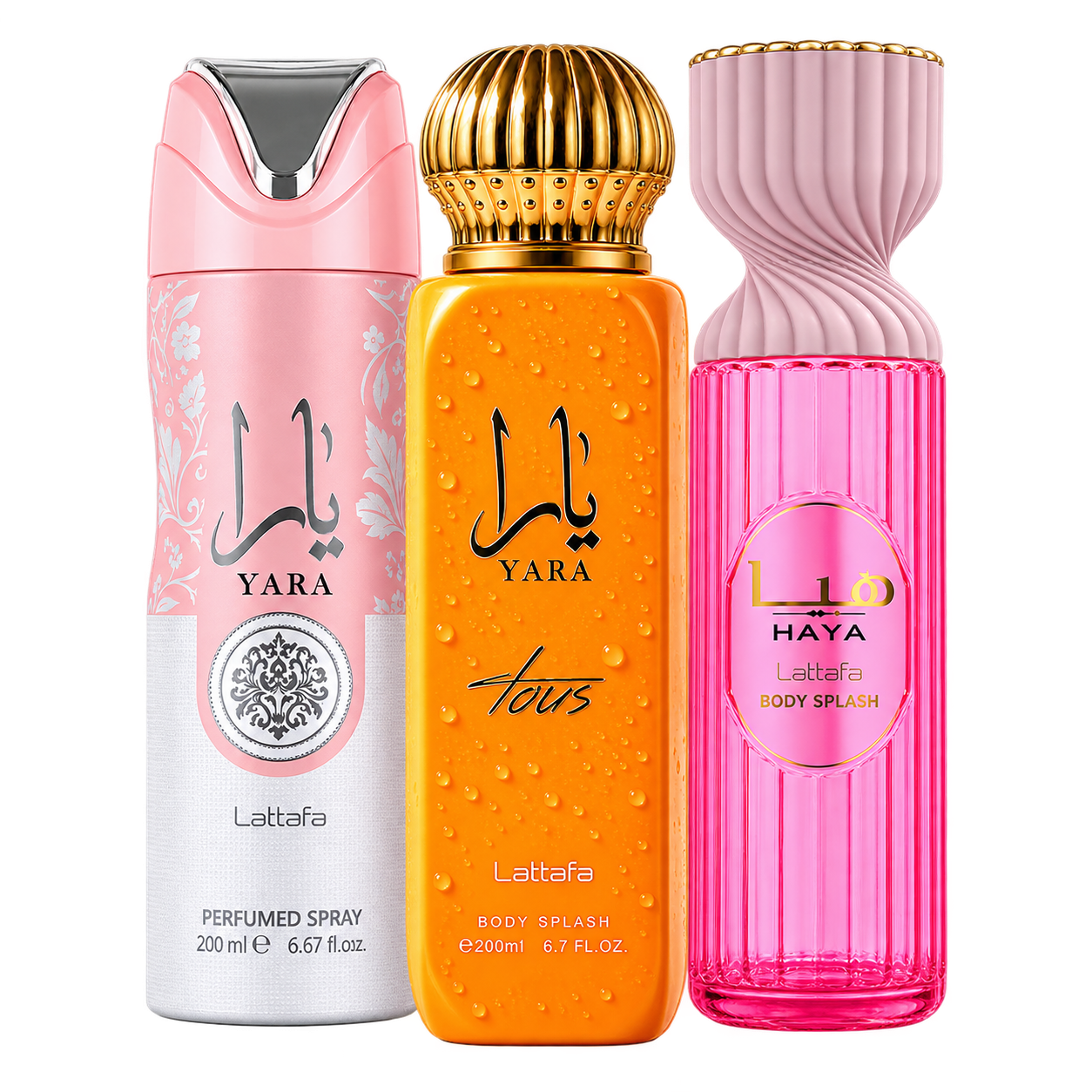 Kit Body Splash Yara Yara Tous e Haya sem fundo